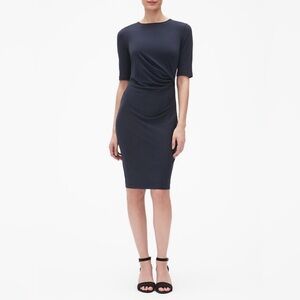 BANANA REPUBLIC Lightweight Navy Ruched Sheath Dress | Size XS | Business Career